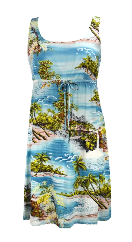 Paradise Island Surf Women's Empire Tie Front Hawaiian Dress (Generous Fit) Wrap unclassified dresses