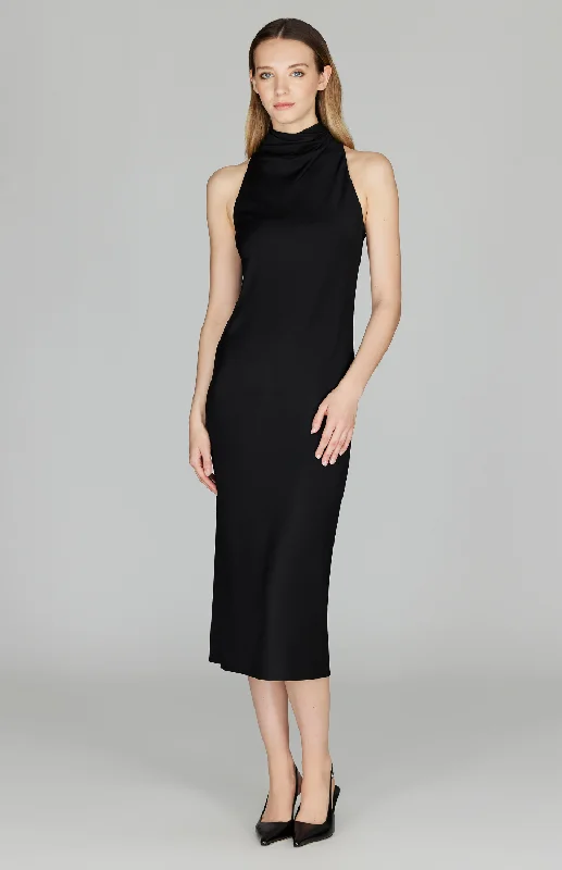 Matte Jersey High Neck Cowl Dress Elegant unclassified dresses