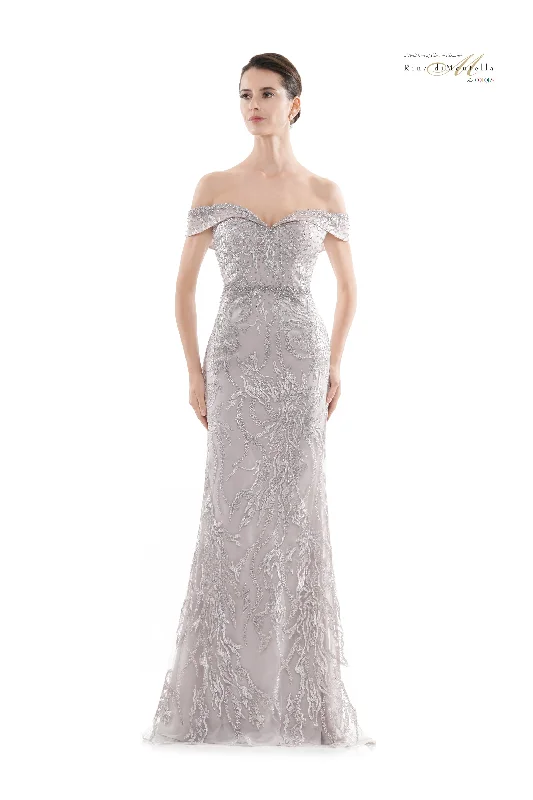 Rina Di Montella Embroidered Off Shoulder Trumpet Gown -RD2713 Tulle unclassified dresses