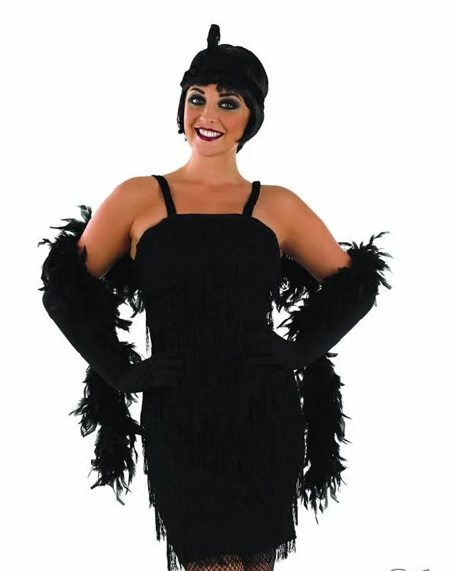 Roaring 1920's Girl Black Flapper Costume Elegant unclassified dresses