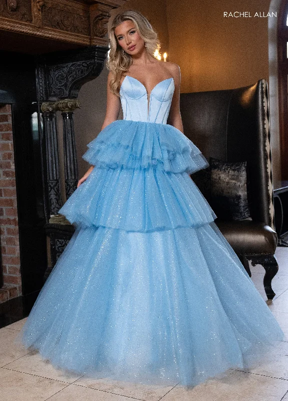 Strapless Tiered Ball Gown by Rachel Allan 70876 Engagement unclassified dresses