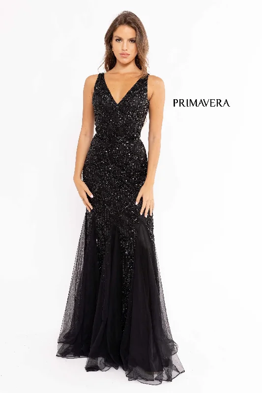 V Neck Sleeveless Sheath Gown By Primavera Couture -13107 Elegant evening unclassified dresses