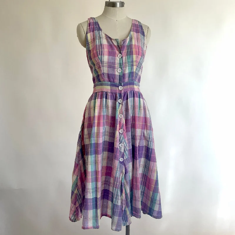 Vintage Plaid Halter Dress Everyday wear unclassified dresses