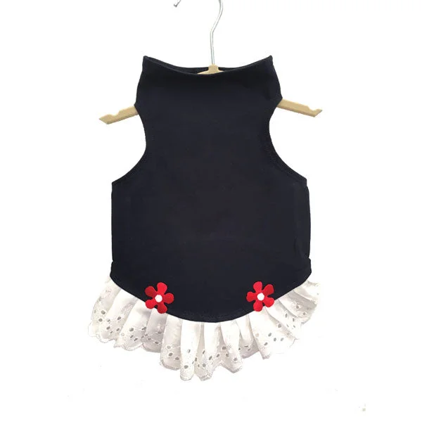 430 Daisy & Lucy Navy Jersey Top with Eyelet Trim and Flower Detail Stylish unclassified dresses