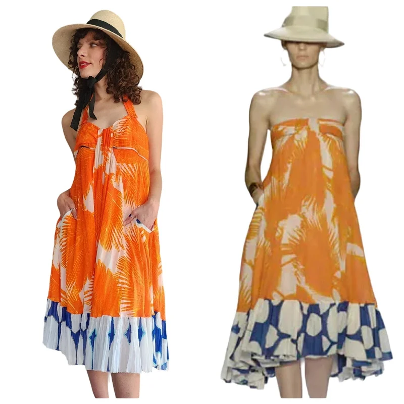 Diane Von Furstenberg Sun Dress Spring 2008 Orange White Blue Floral unclassified dresses