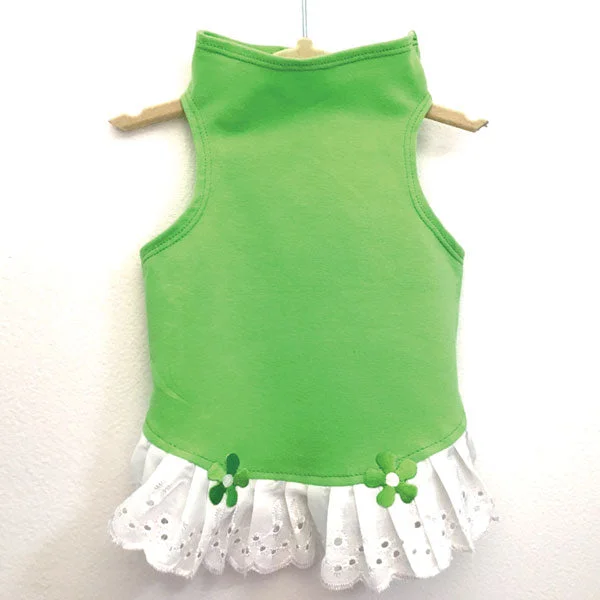 431 Lime Jersey Top with Eyelet Trim and Flower Detail Everyday wear unclassified dresses