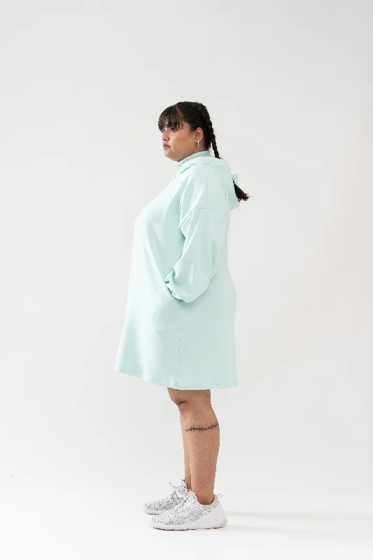 Snuggle Hoodie Dress: Fresh Mint Fashionable unclassified dresses