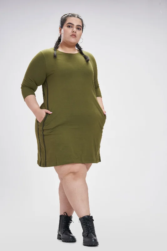 Striped Pockety Dress: Olive Best-selling unclassified dresses