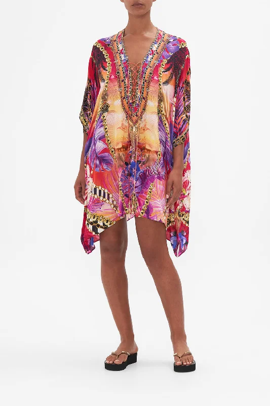 SHORT LACE UP KAFTAN WILD LOVING Lace Dress Sparkly