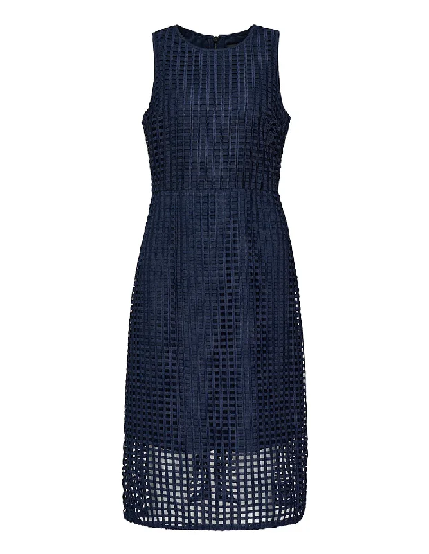 Grid Lace Woven Dress Lace Shift Dress