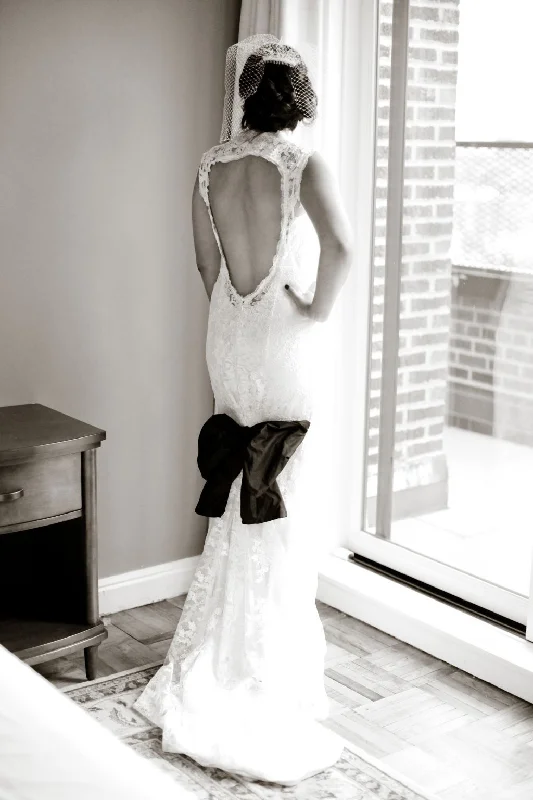 Other Lace Ruffled Lace Gown